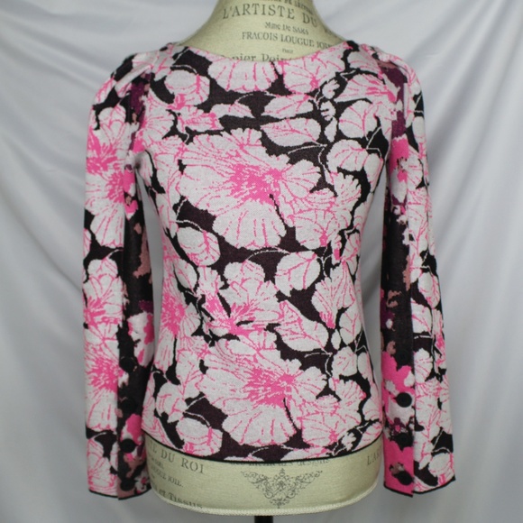 Floral Sweater By Nude Made In Italy Size 38 - Picture 1 of 8